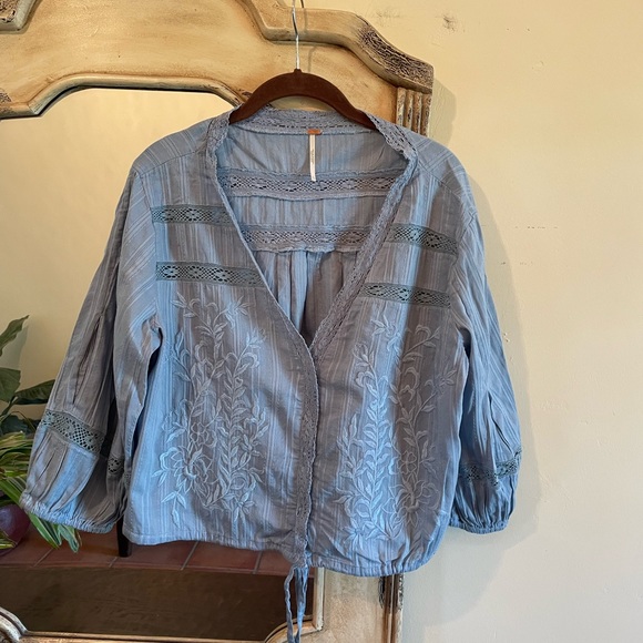 Free People Tops - Free People Harmony Embroidered Blouse